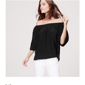 Ann Taylor Loft Off shoulder silky feel blouse